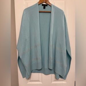 St. John Collection 100% Cashmere Crystal Embellished Cape Poncho
